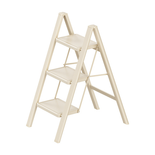 Cream style household ladder folding small multi-functional herringbone ladder lightweight ornaments decorative flower stand ladder internet celebrity model