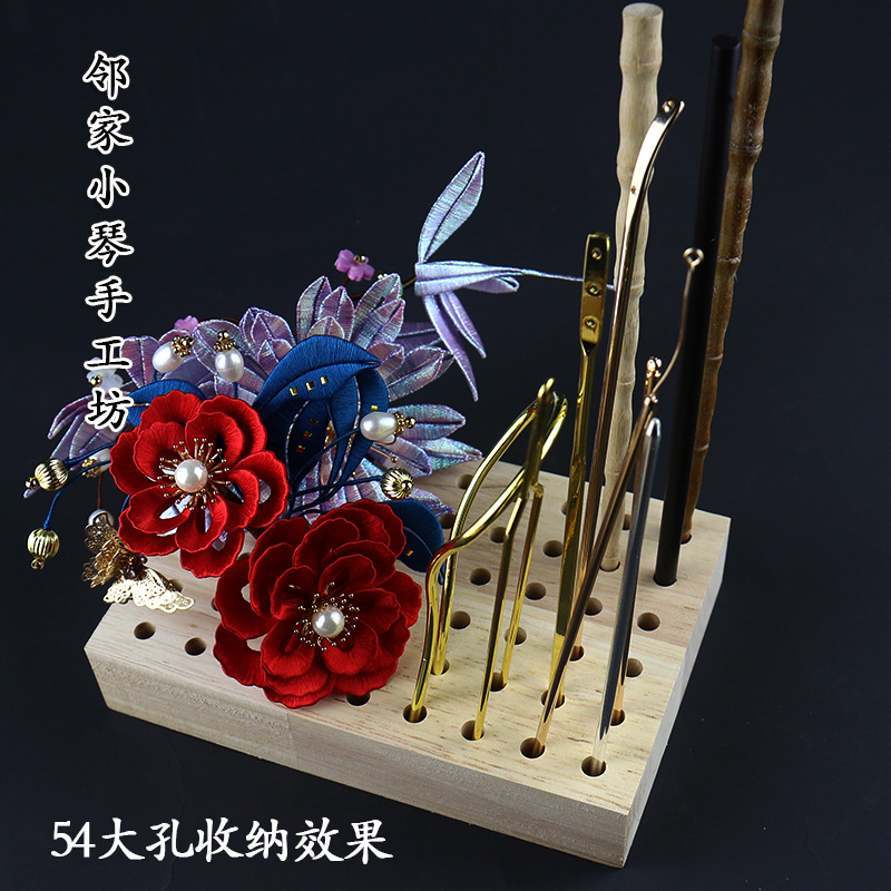 DIY 포장 꽃 무형 벨벳 꽃 저장 완제품 머리핀 보관 수제 나무 삽입 단단한 나무 수제 나무 WINSHUO