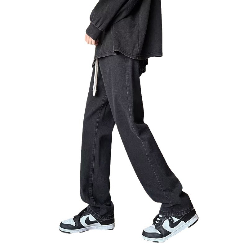Marca de moda 2024 primavera y otoño nuevos jeans para hombres pantalones casuales rectos sueltos para hombres pantalones de talla grande para hombres