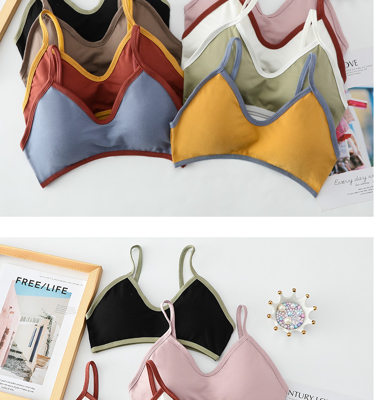 Canotta sexy da donna in puro cotone senza spalline, con schiena colorata, che copre il torace, per ragazze con seno grande e slip piccolo._voghion.com