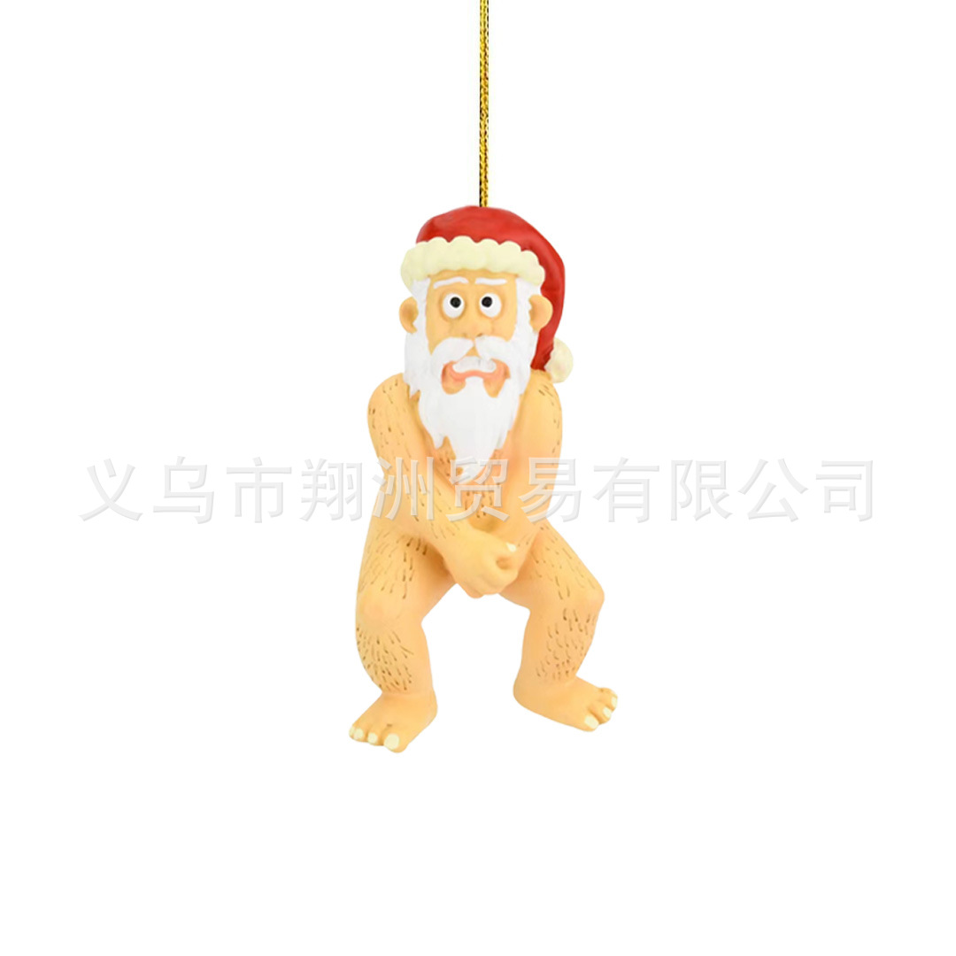 Nuevos productos transfronterizos de decoración de Navidad dibujos animados tímidos Santa acrílico colgante espejo retrovisor plano image 5