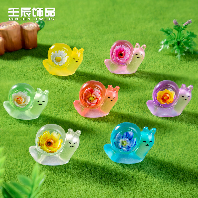Cross-Border Micro-Landscape Luminous Flower Snail Resin Craft Decoration Accessories Desktop Car Cute Handmade Ornaments Cross-Border Micro-Landscape Luminous Flower Snail Resin Craft Decoration Accessories Desktop Car Cute Handmade Ornaments