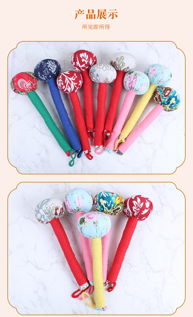 Mugwort Massage Stick Ai Cao Hammer Herbal Body Tapping Tool for Neck and Back Relaxation in use