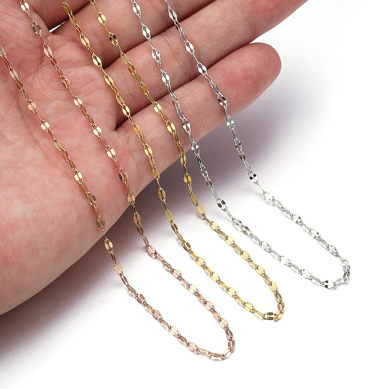 Cross-Border Hot-Selling Titanium Steel Lip Chain Vacuum 18K Gold