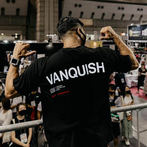 VQ Muscle Fitness Brothers Loose Plus Size Short Sleeve Men's Outdoor Sports Casual Elastic T-shirt, Drop Ship One Piece