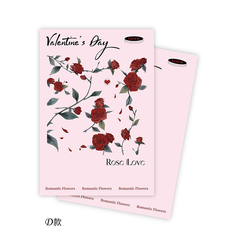 Diario de flores, papel de embalaje de flores, papel de embalaje de flores de San Valentín, papel kraft importado