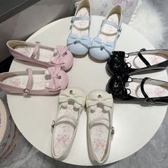 甘いかわいいウサギの蝶結びロリータLolita靴2025新型日常百合メアリージェーン靴