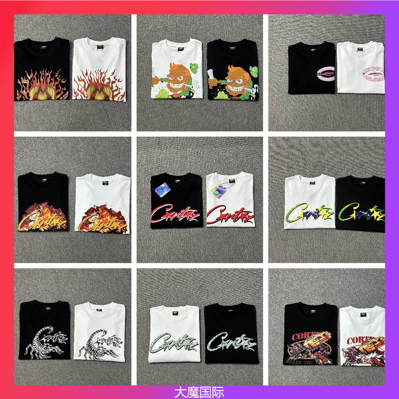 Cross-Border 2025 New Short-Sleeved Devil T-Shirt Letter São Paulo Limited Round Neck American Casual Loose Half-Sleeve