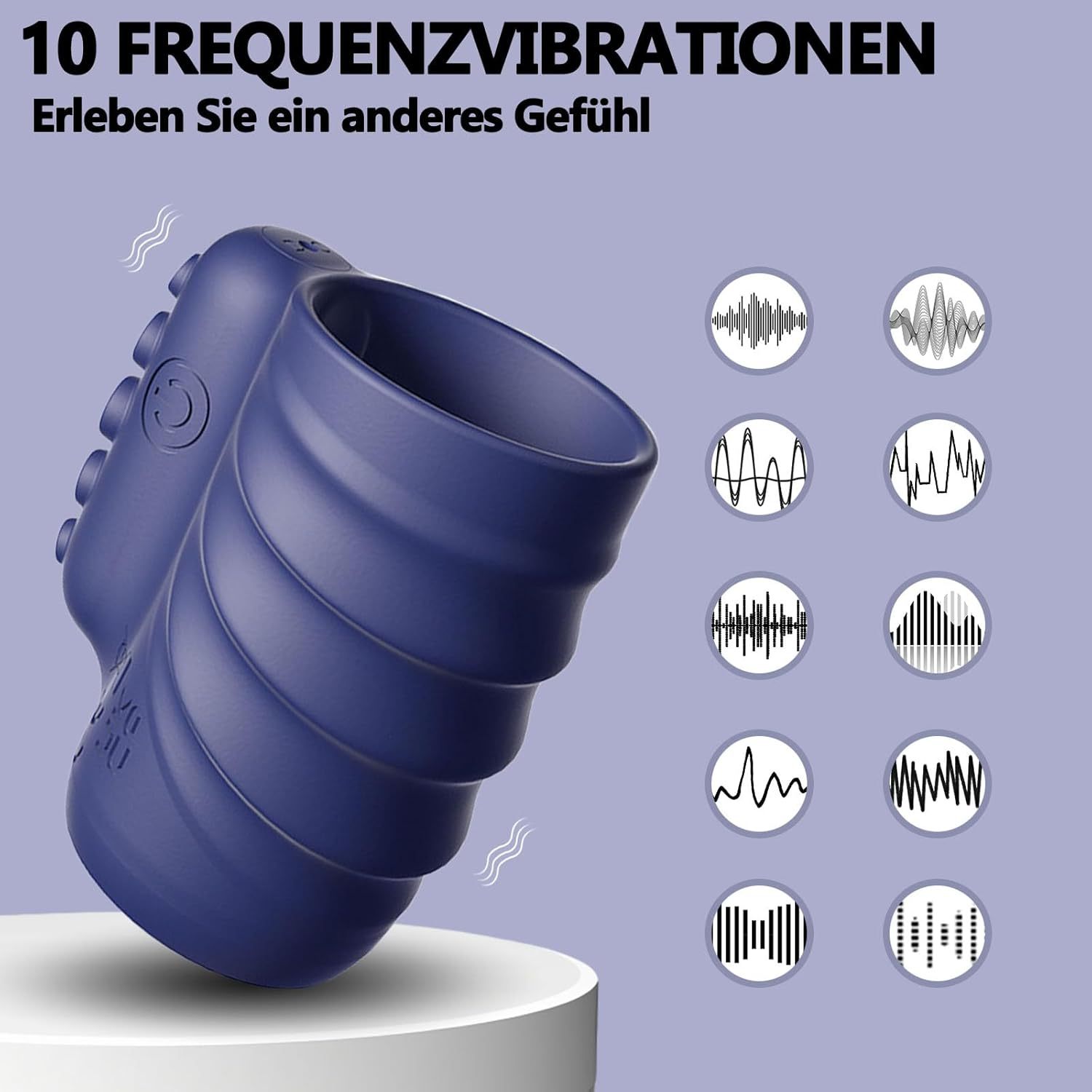 Yunman Remote-Control Vibrating Cock Ring, Silicone Penis Ring for Men — detail image 15