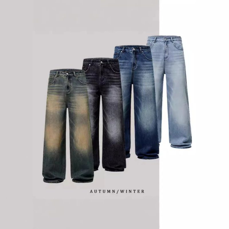 Jeans Men's Denim Direct Sales Straight Leg Loose Casual Youth Business Pants Wide Leg Jeans Men's Floor-Length Trousers Jeans Men's Denim Direct Sales Straight Leg Loose Casual Youth Business Pants Wide Leg Jeans Men's Floor-Length Trousers