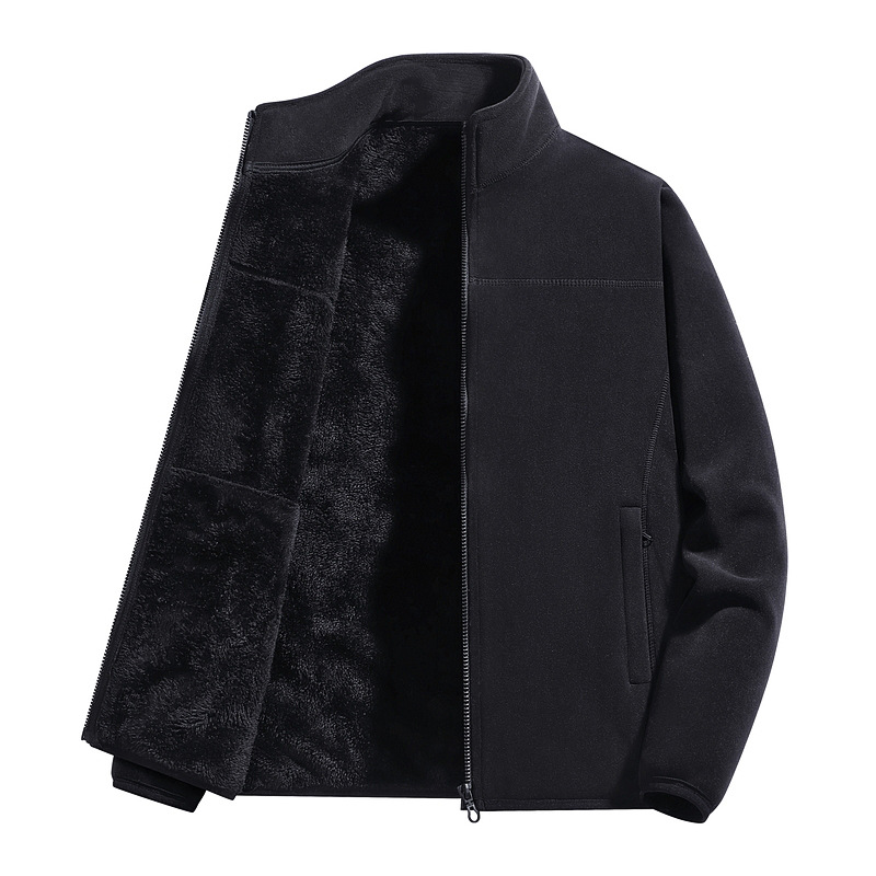 Transfronterizo al aire libre chaqueta de terciopelo para hombres y mujeres 2025 nuevo invierno de terciopelo grueso chaqueta de asalto forro interior chaqueta de terciopelo
