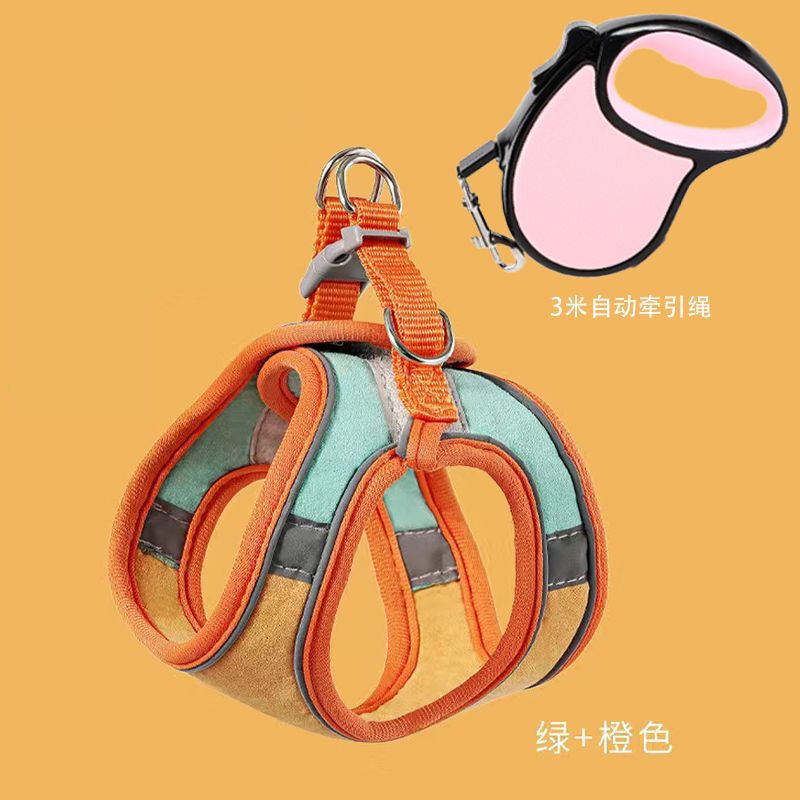 猫咪牵引绳可爱背心式胸背防挣脱幼猫魔术贴安全扣反光宠物遛猫绳|undefined