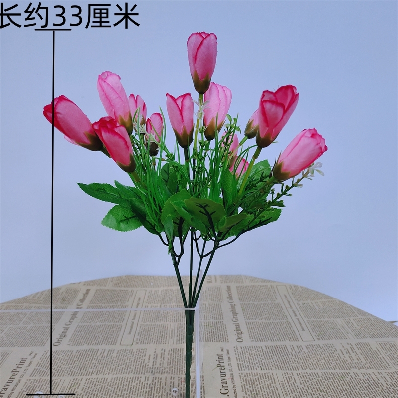 zh花玫瑰花摆设花束单支套装客厅装饰花艺塑料花绢花假花摆件|undefined