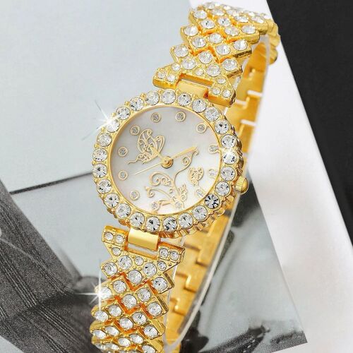 Watch set niche fashion light luxury versatile steel band watch earrings necklace bracelet ring watch set