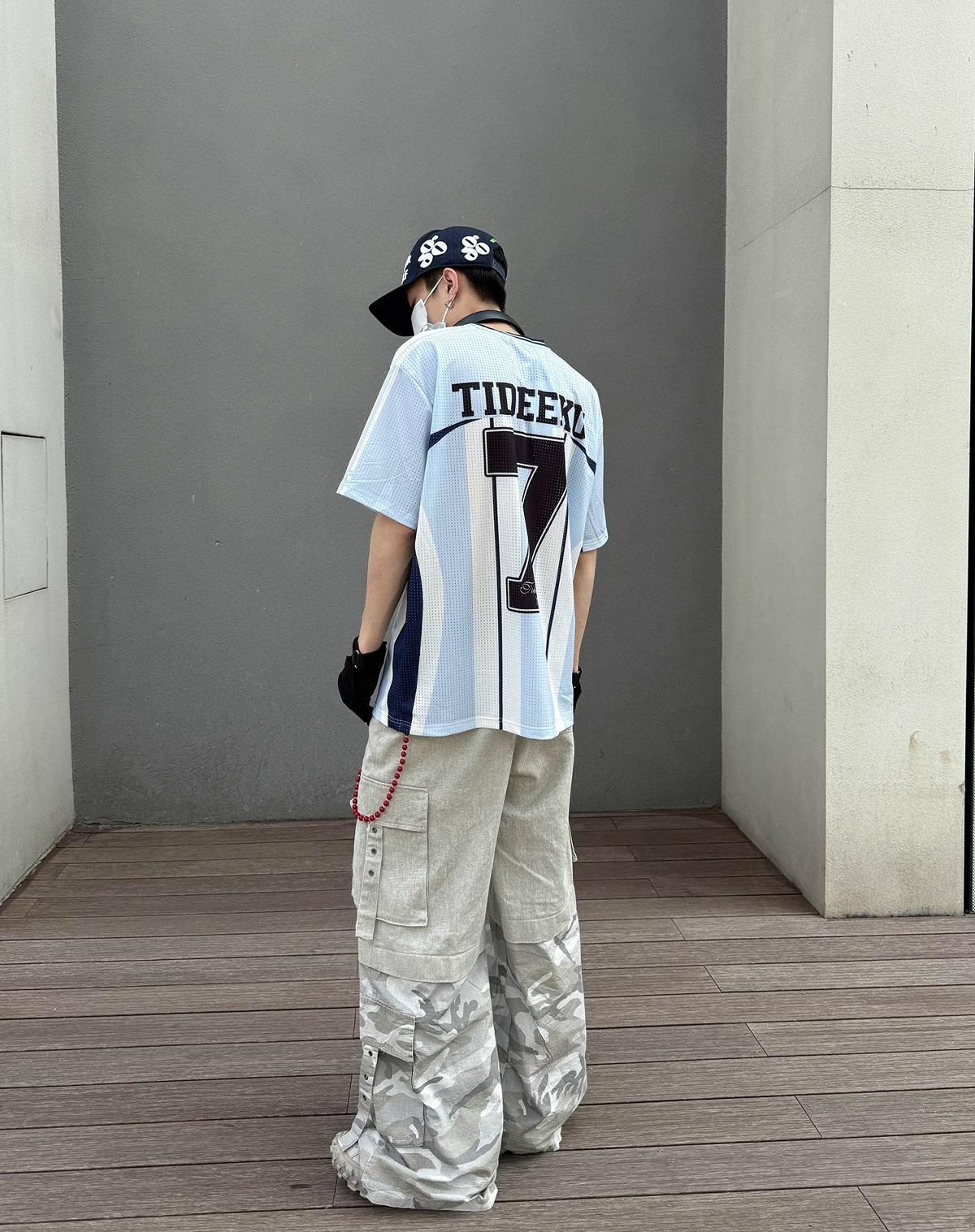 American-style Sports V-neck Jersey Short-sleeve T-shirt, New Loose Hip-hop Style T-shirt For Men And Women, Couple's_viptrois.com