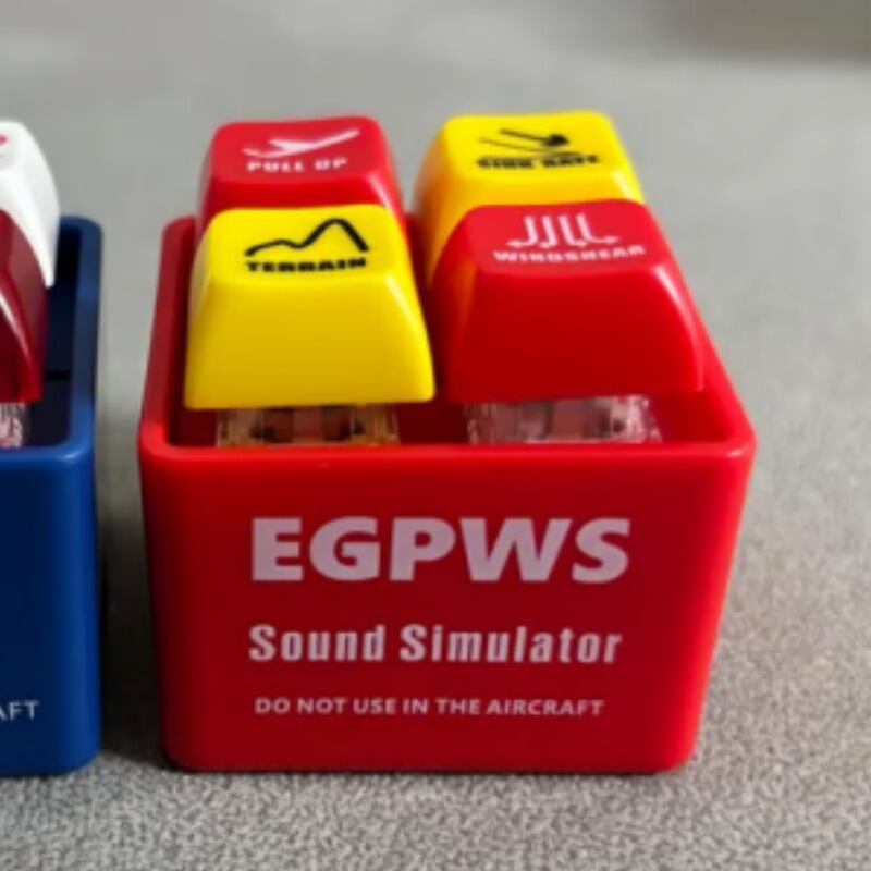 新しい国境を越えたEGPWS警告音シミュレーターパイロットと乗組員アラームキーホルダーペンダント|undefined