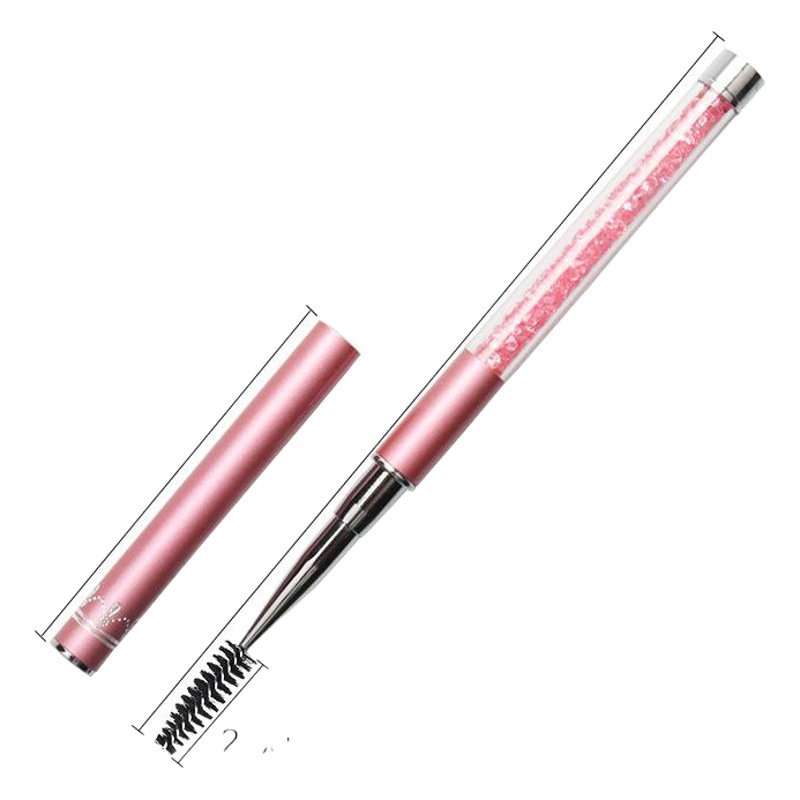Wholesale Eyelash Extension Brushes, New Model Spiral Fiber Eyelash Brushes with Rhinestones, Portable Eyelash Brushes with Caps