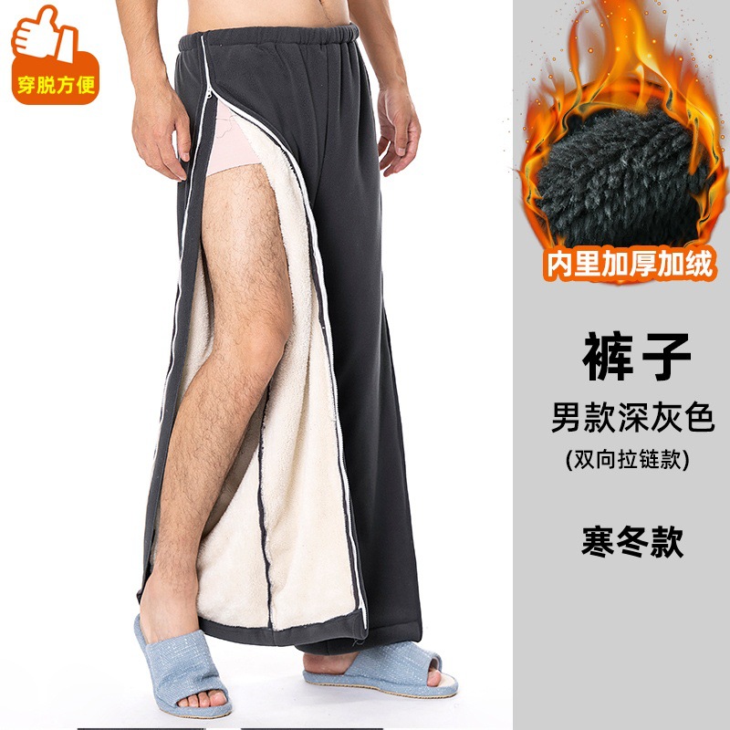 두꺼운 벨벳 남성용 짙은 회색 바지