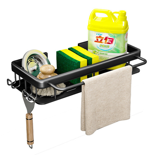 Rag rack kitchen storage rack household spice rack pool sponge drain basket wall-mounted sink artifact