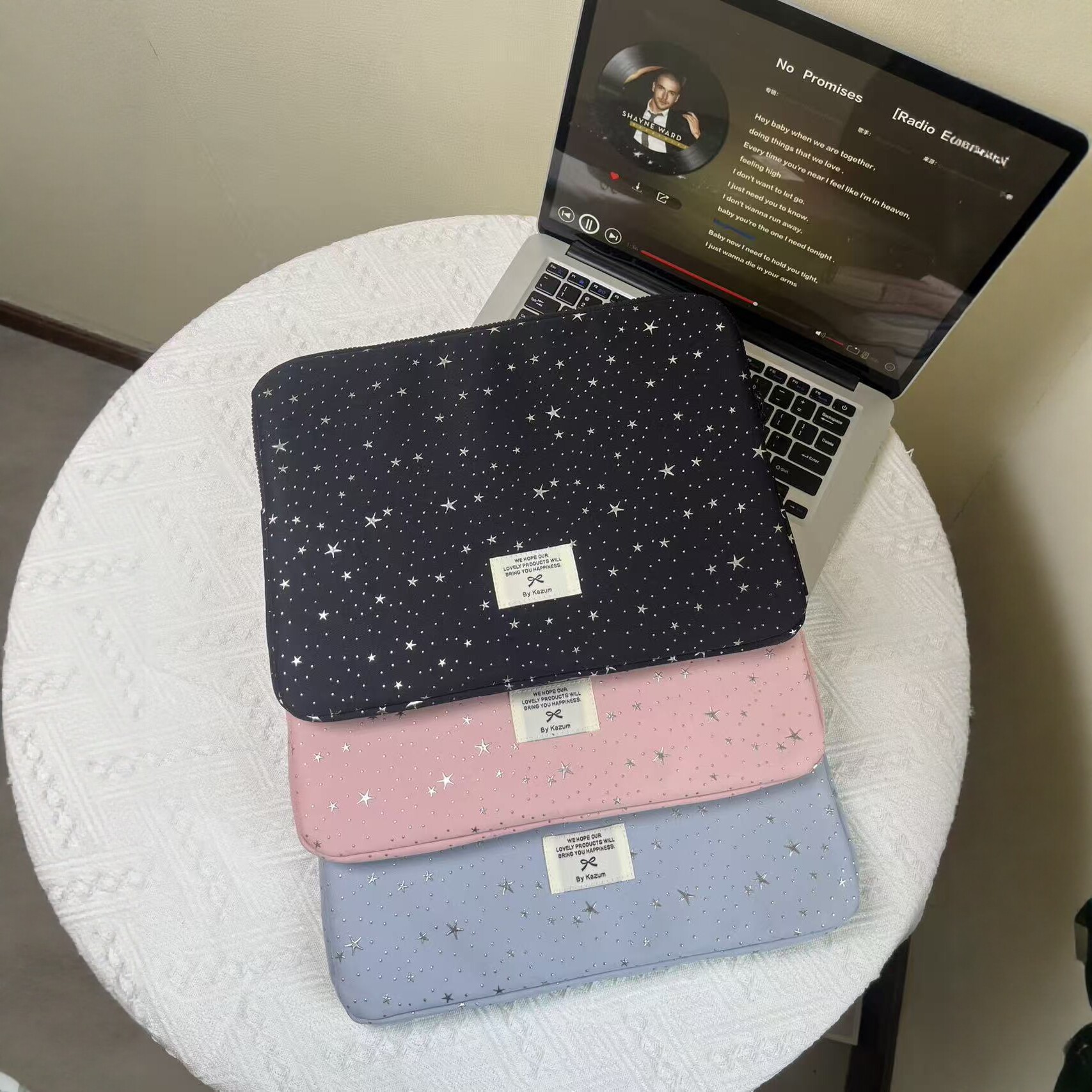 Korean-Style Star Embroidery Computer Bag 11/13/ 15inch Tablet Inner Sleeve Protective Case Ins-Style Notebook