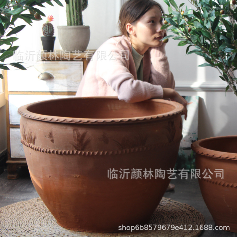 Jardín de terra de terra maceta gran maceta de lirio gran maceta naranja ventilada maceta antigua