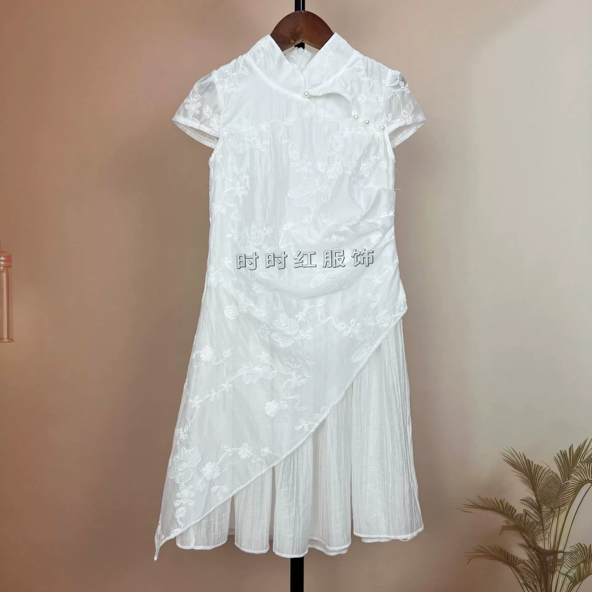 Детское платье Cheongsam с принтом тай-дай, летнее новое стильное детское платье Cheongsam ручной работы из шелка и льна с вышивкой в Гуанси, Юньнань
