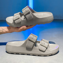 跨境外贸勃肯拖鞋男一字拖夏季EVA厚底双排扣半拖鞋潮男款室外穿