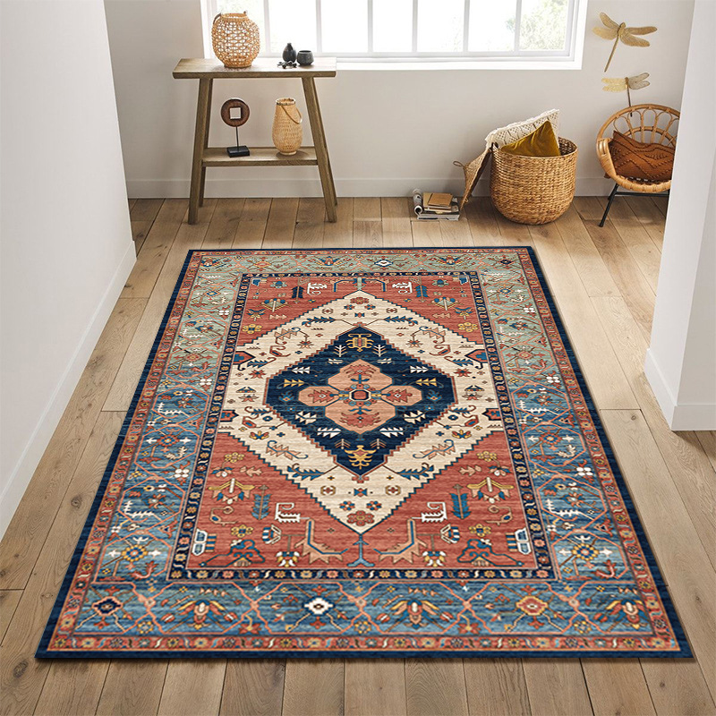 Bohemian-style living room rug, Moroccan ethnic-style bedroom bedspread, coffee table mat, entryway mat Amazon