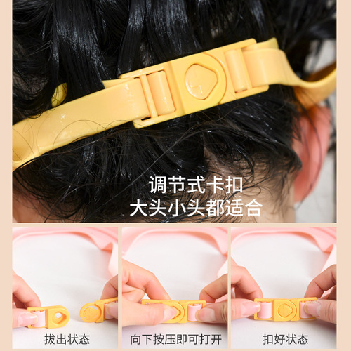 Baby Shower Cap Waterproof Ear Protection Children's Bath Hat Waterproof Silicone Shampoo Hat for Kids 0-12 Years Old