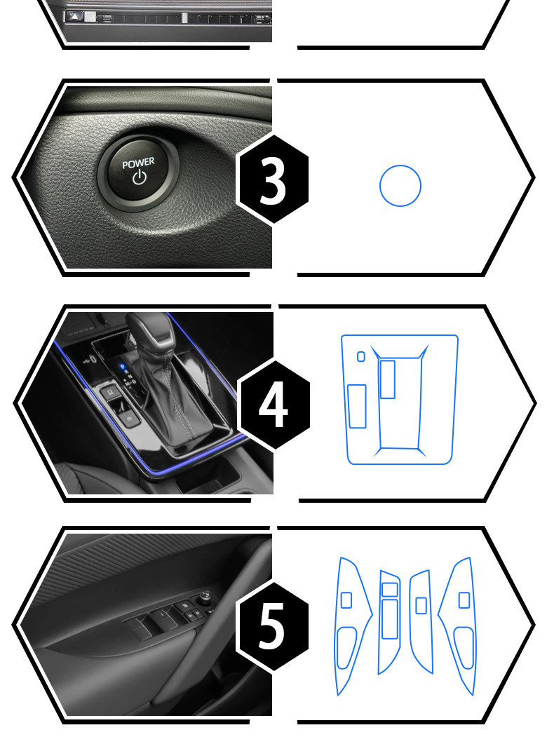 Suitable for 26 Models of Toyota Frontlander, Corolla, and Rav4 Interior Protective Film, Navigation Screen Tempered Central Control Film Modification