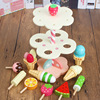 Realistic family kitchen, strawberry for ice cream, wooden toy for cutting, simulation modeling for children, ice cream