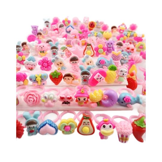 Plastic children's pink ring ring girl accessories play house small toys kindergarten gifts cross-border supply