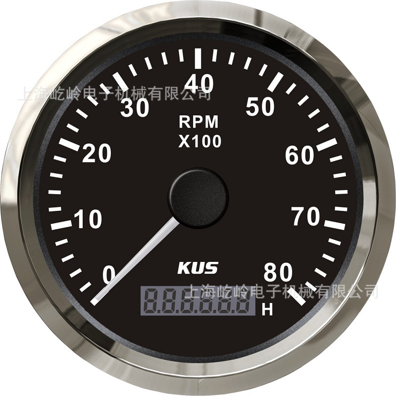 3K-8KRPM with | Universal automobile instrument - silver-edge-black-face-8000rpm