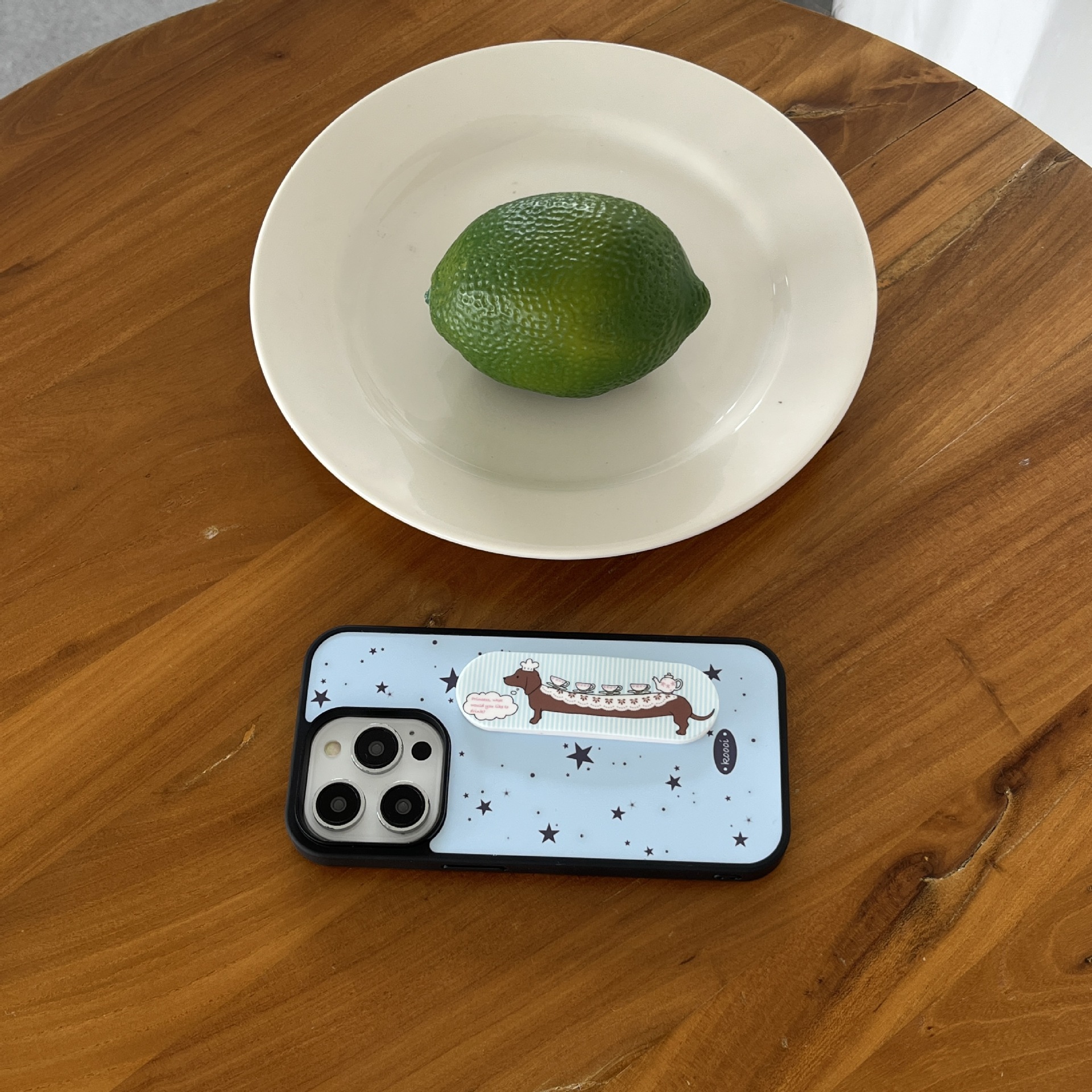 Perro salchicha estrella de salpicaduras de tinta retro simple para Apple 15Pro funda para teléfono móvil 16PM nuevo 14/13 curita 15