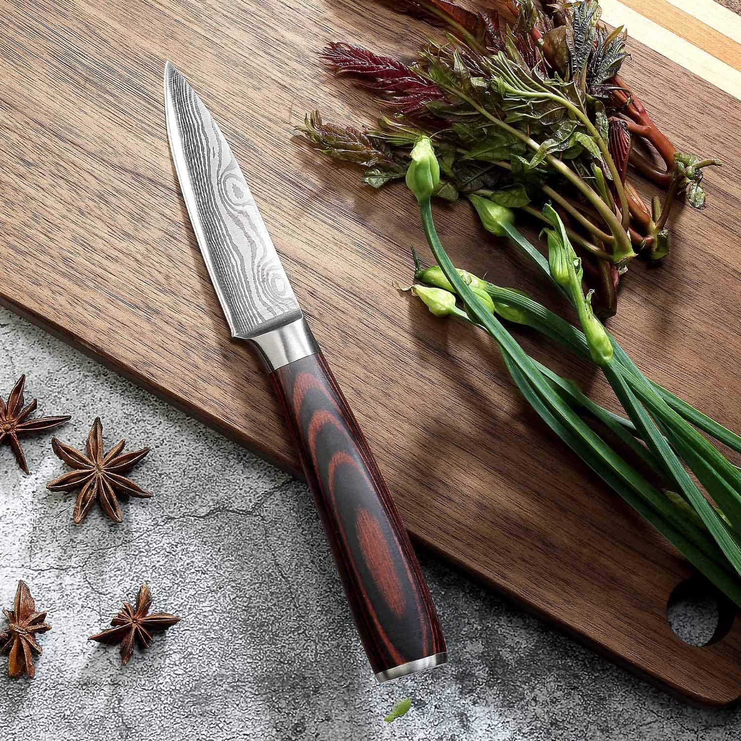 大马士革纹3.5寸果皮刀