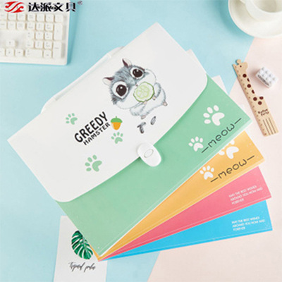 學生卡通手提風琴包多層pp文件夾學生試卷夾大容量收納袋13格票據