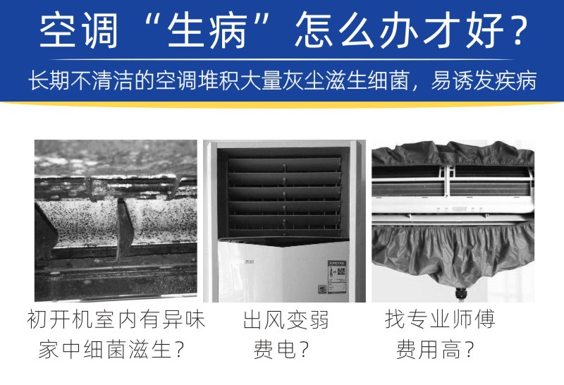 空调内机清洁剂整箱24瓶空调免拆洗涤剂家用挂机柜式空调清洗剂详情12