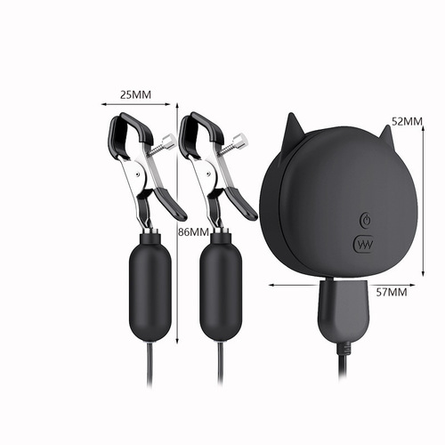 Moonuo rechargeable double breasts clitoris three-point tongue licking breast clamp vibrating breast massage female masturbation device cross-border