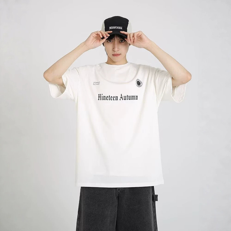 American-Style Trendy Couple Short-Sleeve T-Shirts for Men and Women, Summer Design with a Cool and Stylish Print, Oversized Pure Cotton T-Shirt American-Style Trendy Couple Short-Sleeve T-Shirts for Men and Women, Summer Design with a Cool and Stylish Print, Oversized Pure Cotton T-Shirt