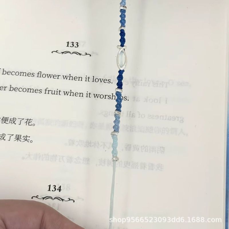 手工编绳星渝色小鱼手绳幸运星手工Diy材料包|undefined