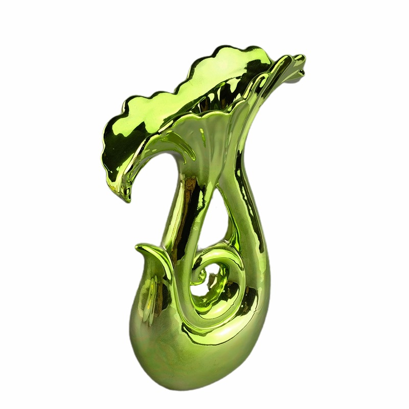 Cerámica decoración creativa galvanoplastia pluma joyería estantería TV gabinete pasillo habitación modelo artesanías de cerámica al por mayor