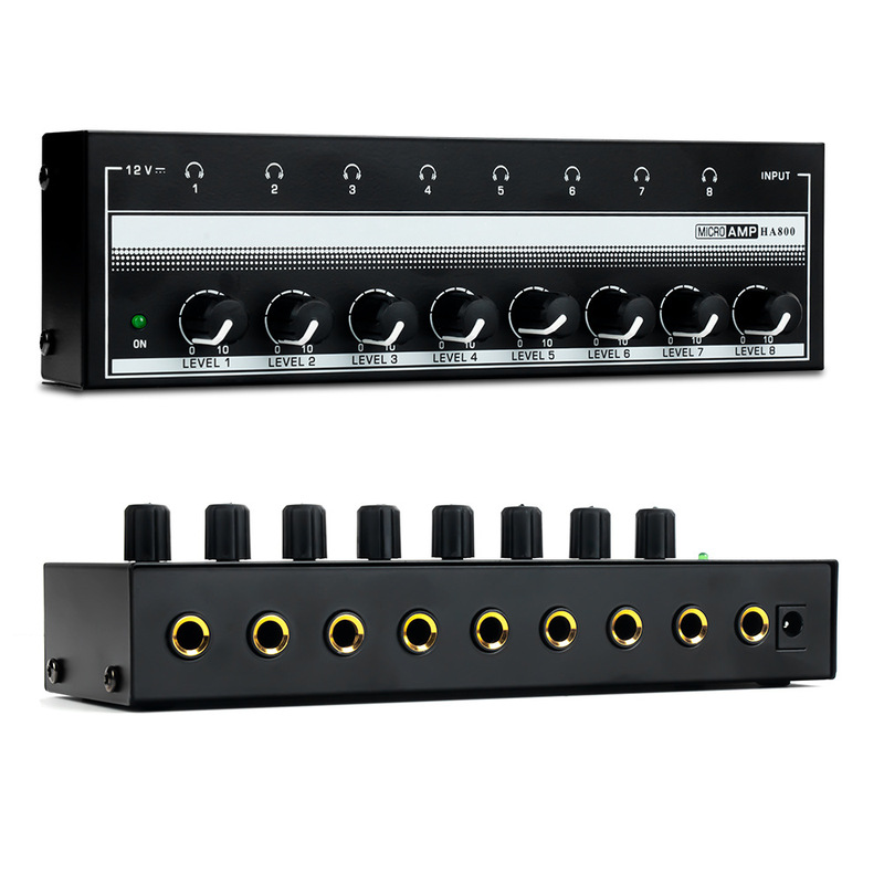 Headphone Amplifier Suitable for Studio Recording Room Multi-Headphone Stereo Ha800 Eight-Channel Headphone Amplifier Distributor