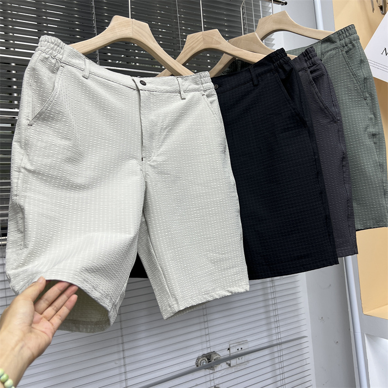 Golf series! Micron Stretch Waist Matrix Bubble Gauze Men's Lightweight Breathable Straight Shorts