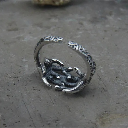 Ghost Hand Open Ring Alloy Adjustable Interlocking Finger Ring_voghion.com