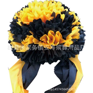 大号车头花殡葬灵车花布花大黑花灵堂布置大花车花殡葬用品批发