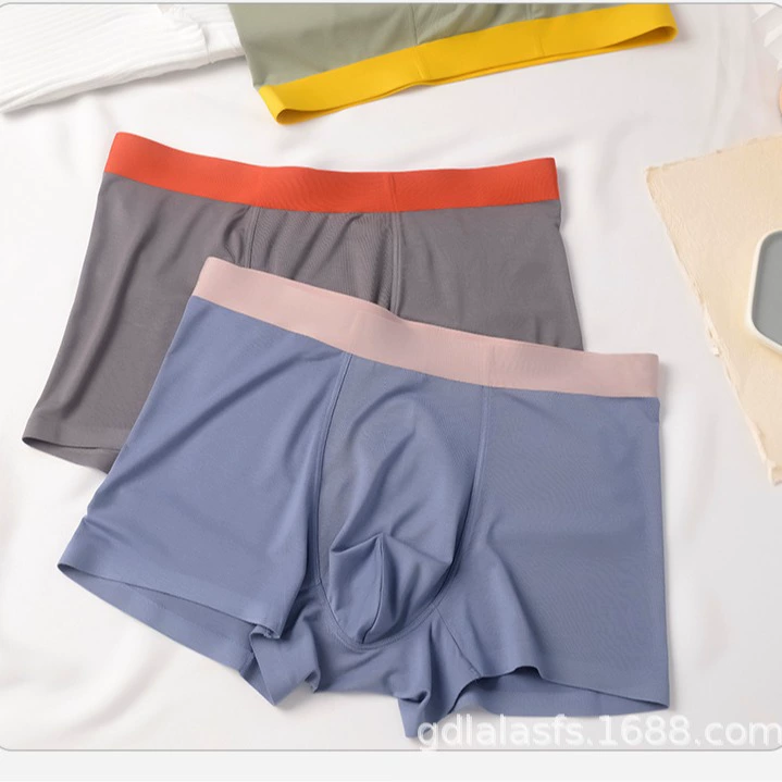Осенне-зимние Новые контрастные цветные модные мужские Бесшовные нижнее белье, дышащие удобные боксеры, фабричные боксеры оптового поколения