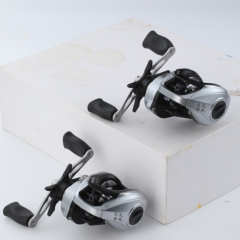 Rueda de goteo de agua luya plata personalizada comercio exterior transfronterizo al por mayor torpedo negro fuerte rueda de pesca luya rueda larga inversión carretera resbaladiza