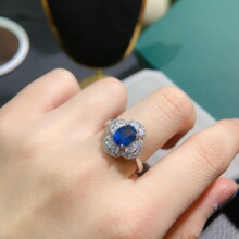 �羳���u��Ȼ�tʯ��ʯ��ָ 925�y�pɫ�� ȫ���w��ʯ5mm