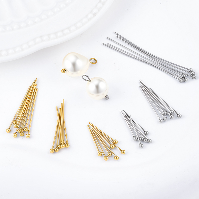 0.6mm Ball Needle Vacuum Electroplated Gold Color-Preserving Round Head Needle Stainless Steel DIY Jewelry Accessories Handmade Pendant Material 0.6mm Ball Needle Vacuum Electroplated Gold Color-Preserving Round Head Needle Stainless Steel DIY Jewelry Accessories Handmade Pendant Material