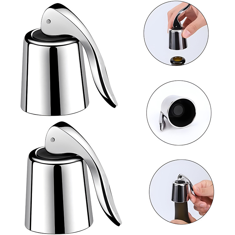 Tapón para botella de vino, protector de vino con silicona, conservador de vino decorativo, tapón para decoración de vino, corcho de vino reutilizable que mantiene el vino fresco (plata, 1 unidad
